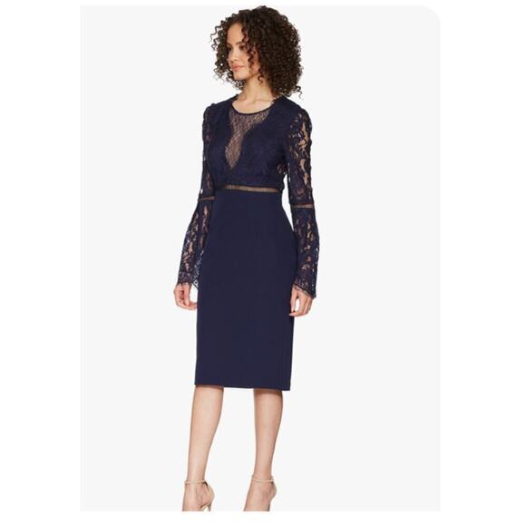 Bardot Faedra Lace Dress Blue Size 4/XS - Picture 1 of 7